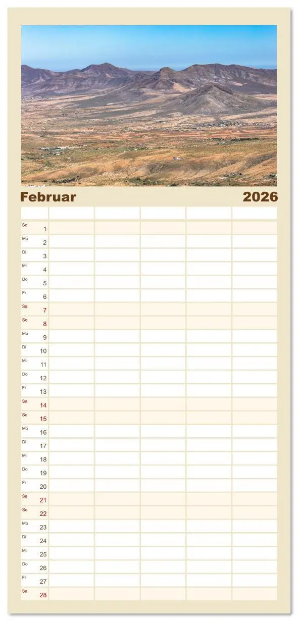 Bild: 9783516607130 | Familienplaner 2026 - Fuerteventura - Wüstenzauber und...