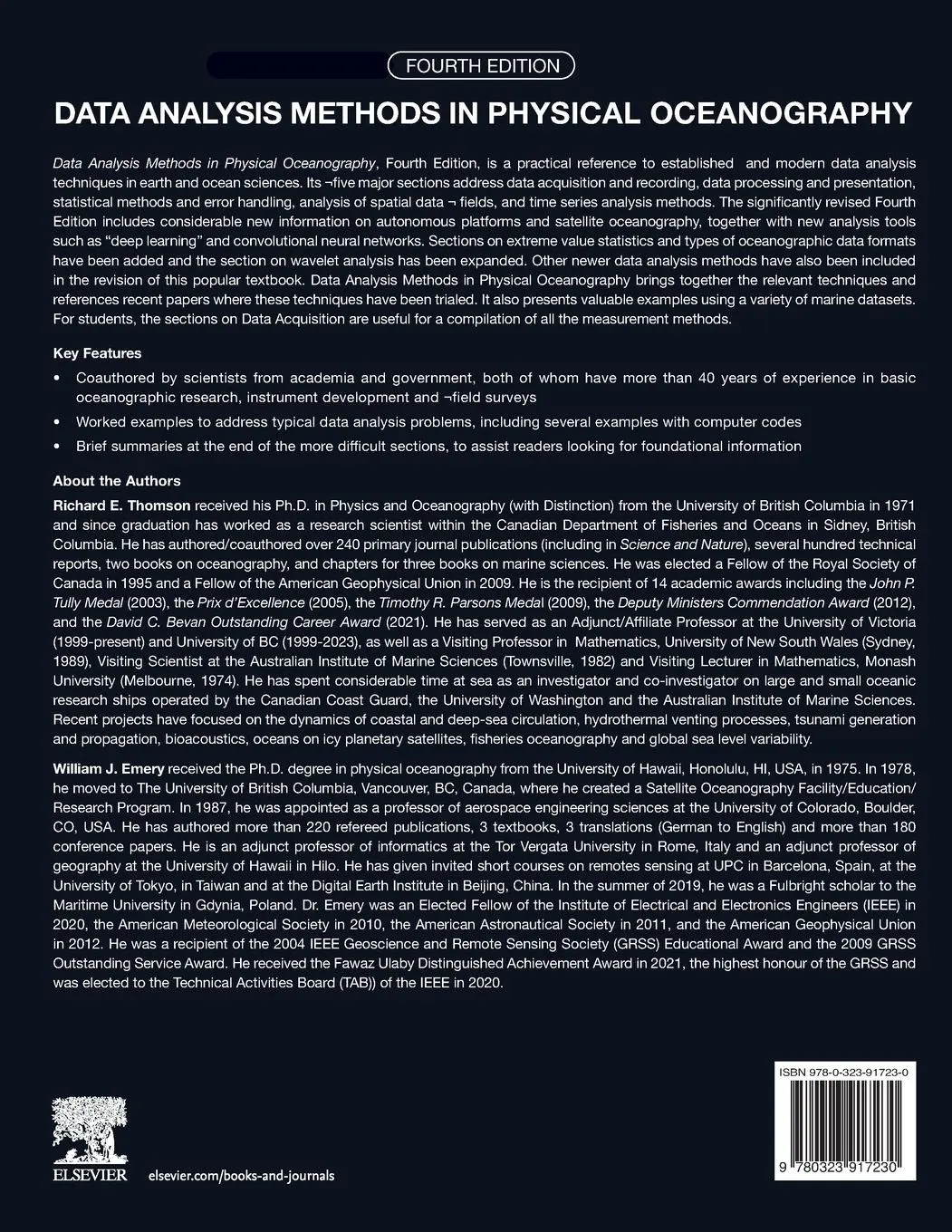 Rückseite: 9780323917230 | Data Analysis Methods in Physical Oceanography | Thomson (u. a.)