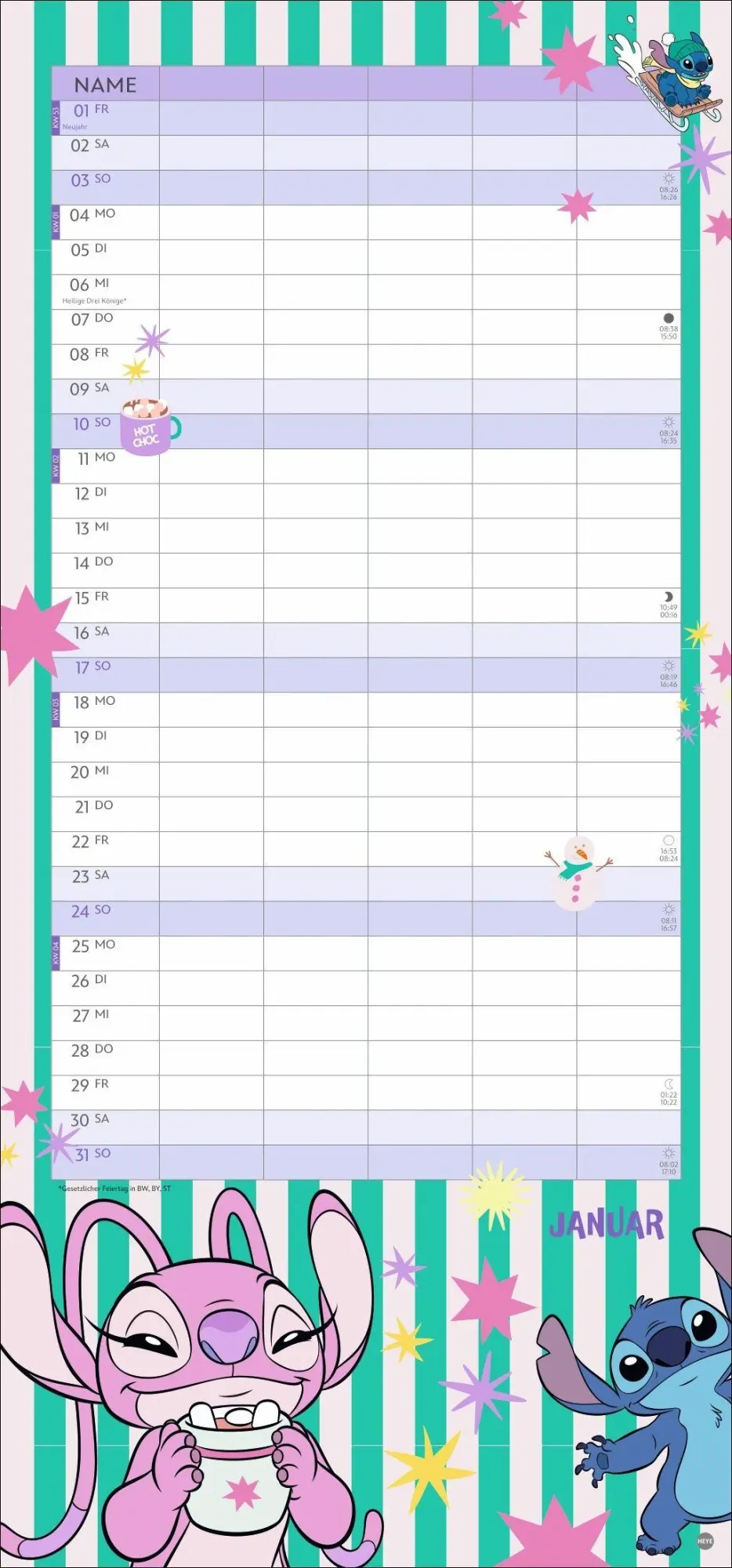 Bild: 9783756417230 | Stitch Familienplaner 2027 | Kalender | Familienplaner Athesia | 15 S.