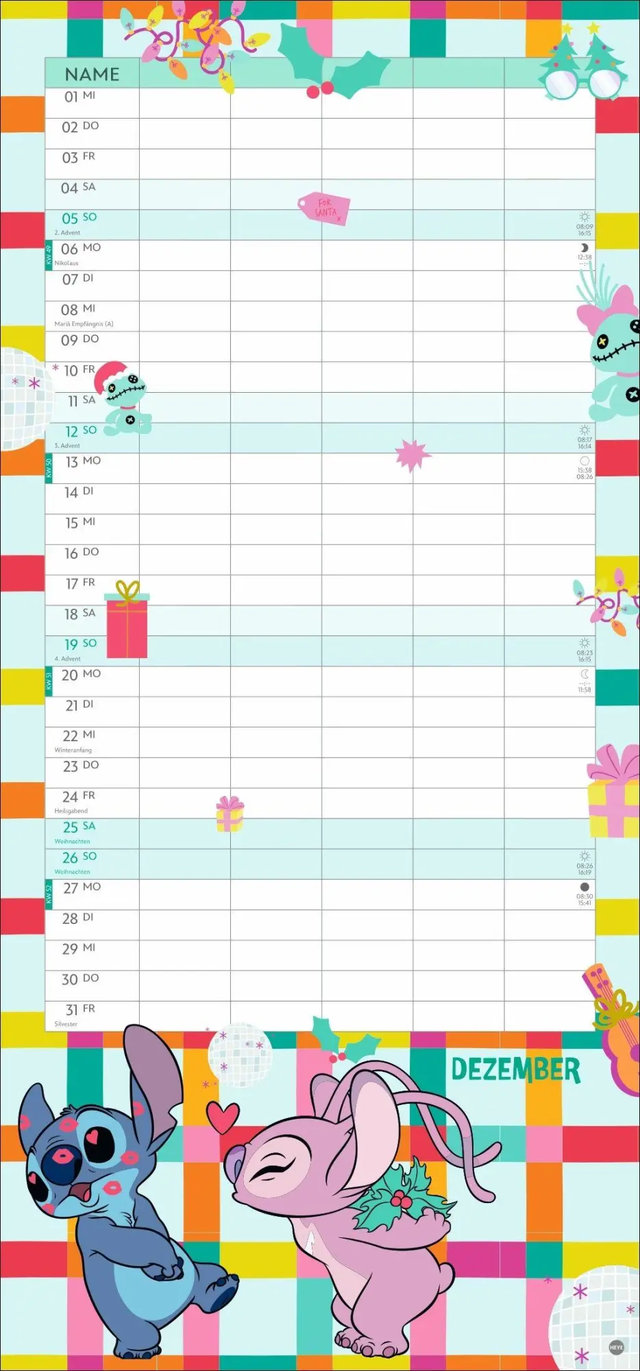 Bild: 9783756417230 | Stitch Familienplaner 2027 | Kalender | Familienplaner Athesia | 15 S.