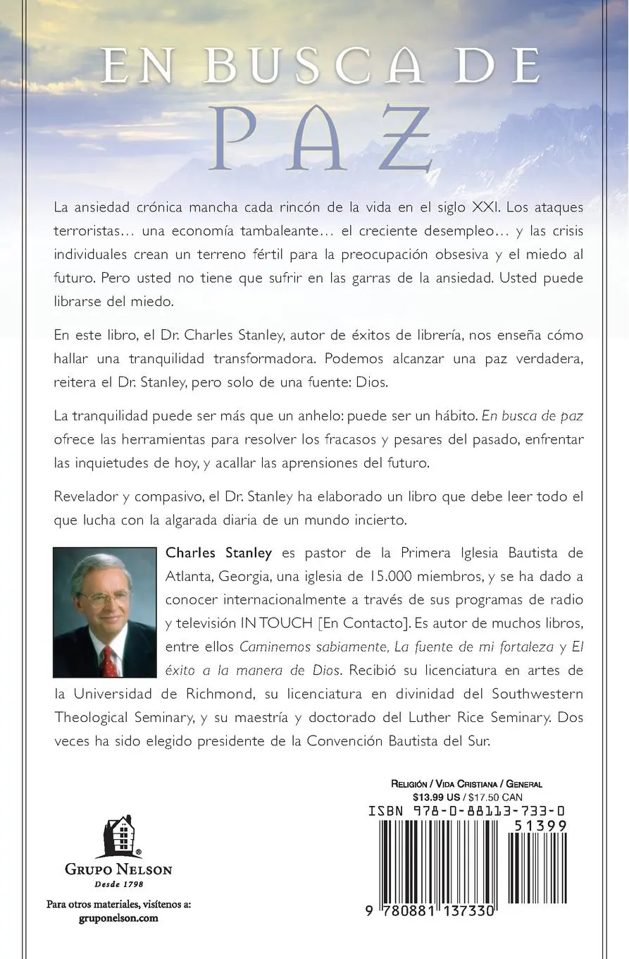 Rückseite: 9780881137330 | En Busca de Paz | Charles F. Stanley (u. a.) | Taschenbuch | Spanisch