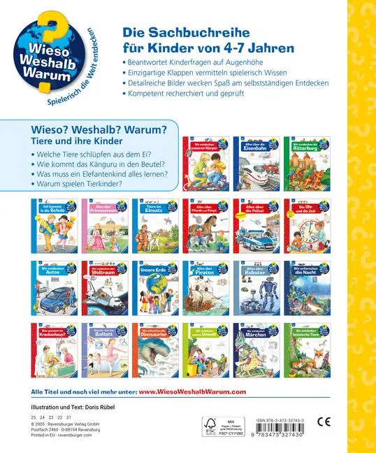Bild: 9783473327430 | Wieso? Weshalb? Warum?, Band 33: Tiere und ihre Kinder | Doris Rübel