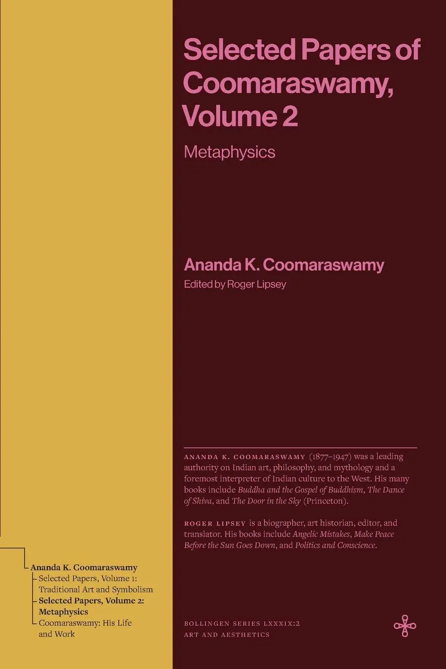 Cover: 9780691277530 | Selected Papers of Coomaraswamy, Volume 2 | Metaphysics | Coomaraswamy