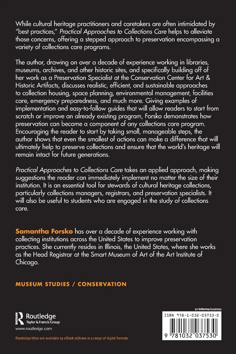 Rückseite: 9781032037530 | Practical Approaches to Collections Care | Samantha Forsko | Buch