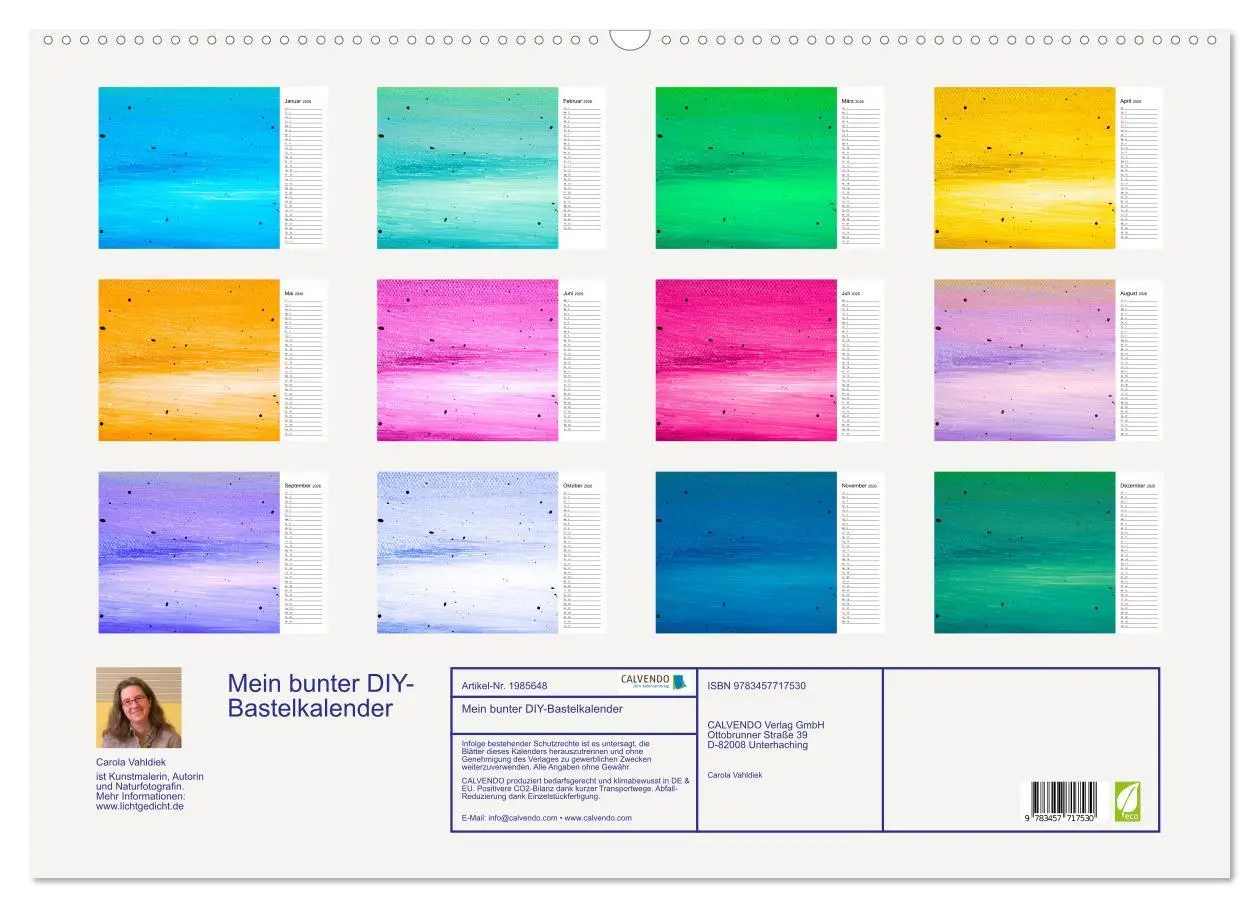 Bild: 9783457717530 | Mein bunter DIY-Bastelkalender (Wandkalender 2026 DIN A2 quer),...