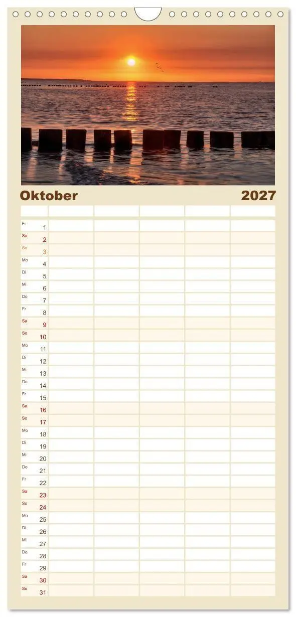 Bild: 9783594337530 | Familienplaner 2027 - Meine Ostsee mit 5 Spalten (Wandkalender, 21...