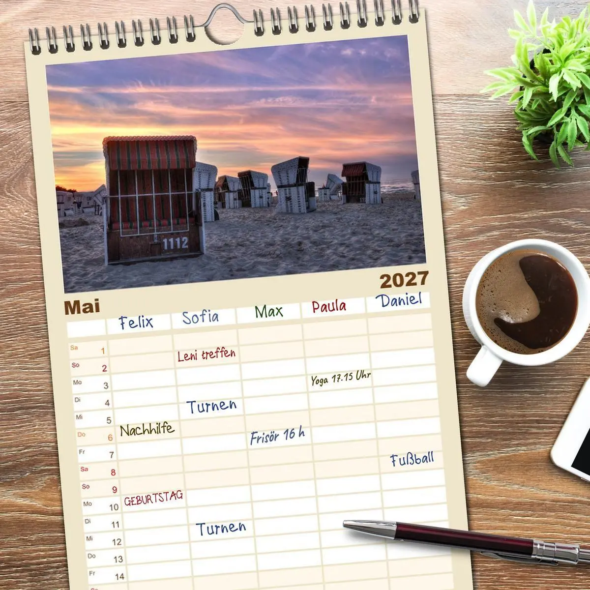 Bild: 9783594337530 | Familienplaner 2027 - Meine Ostsee mit 5 Spalten (Wandkalender, 21...