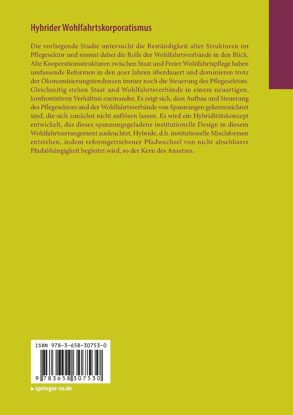 Rückseite: 9783658307530 | Hybrider Wohlfahrtskorporatismus | Thomas Lange | Taschenbuch | xiii