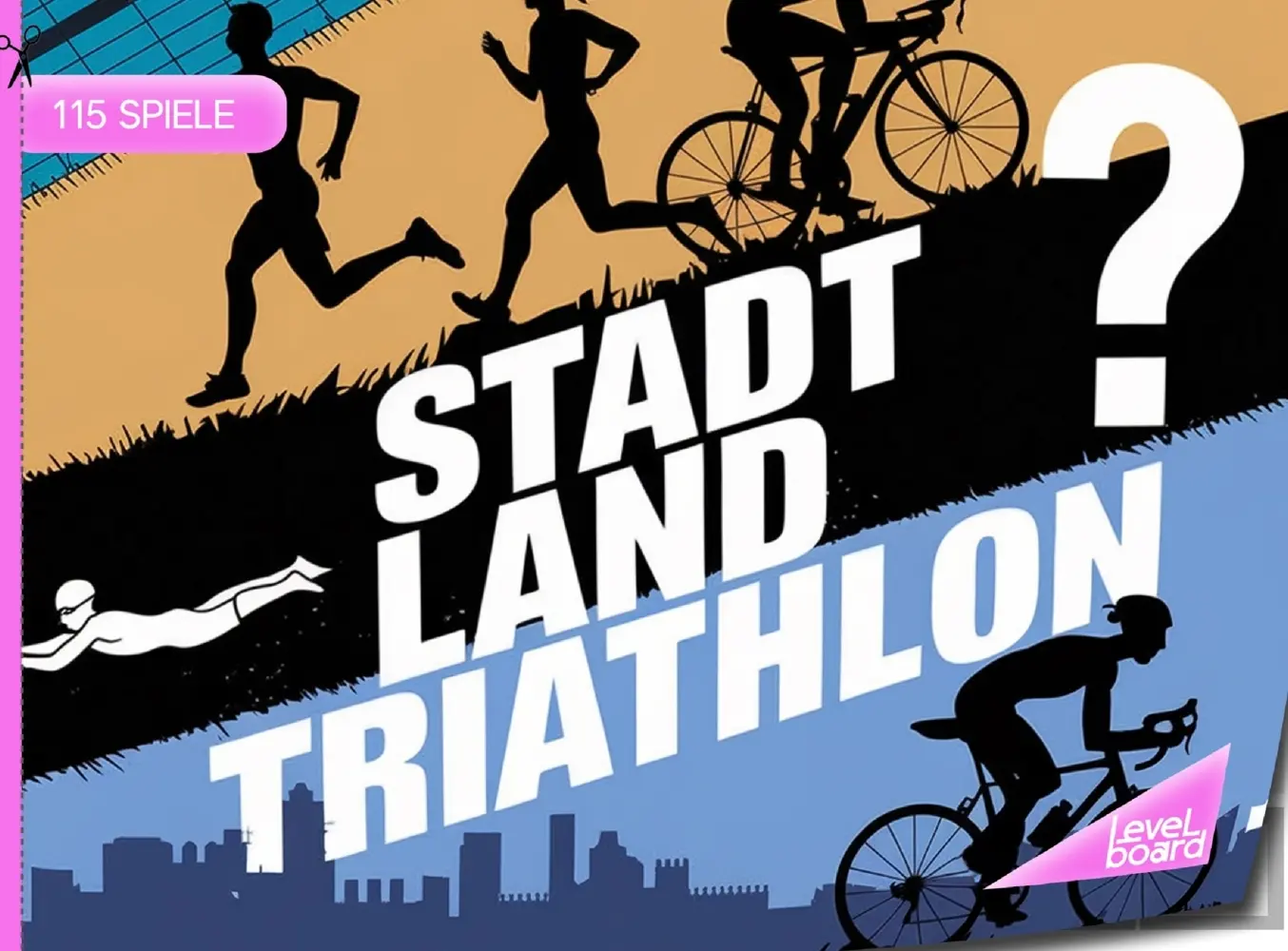 Cover: 9783693197530 | Stadt, Land, Triathlon - 115 Spielblöcke | levelBoard Spiele | Buch