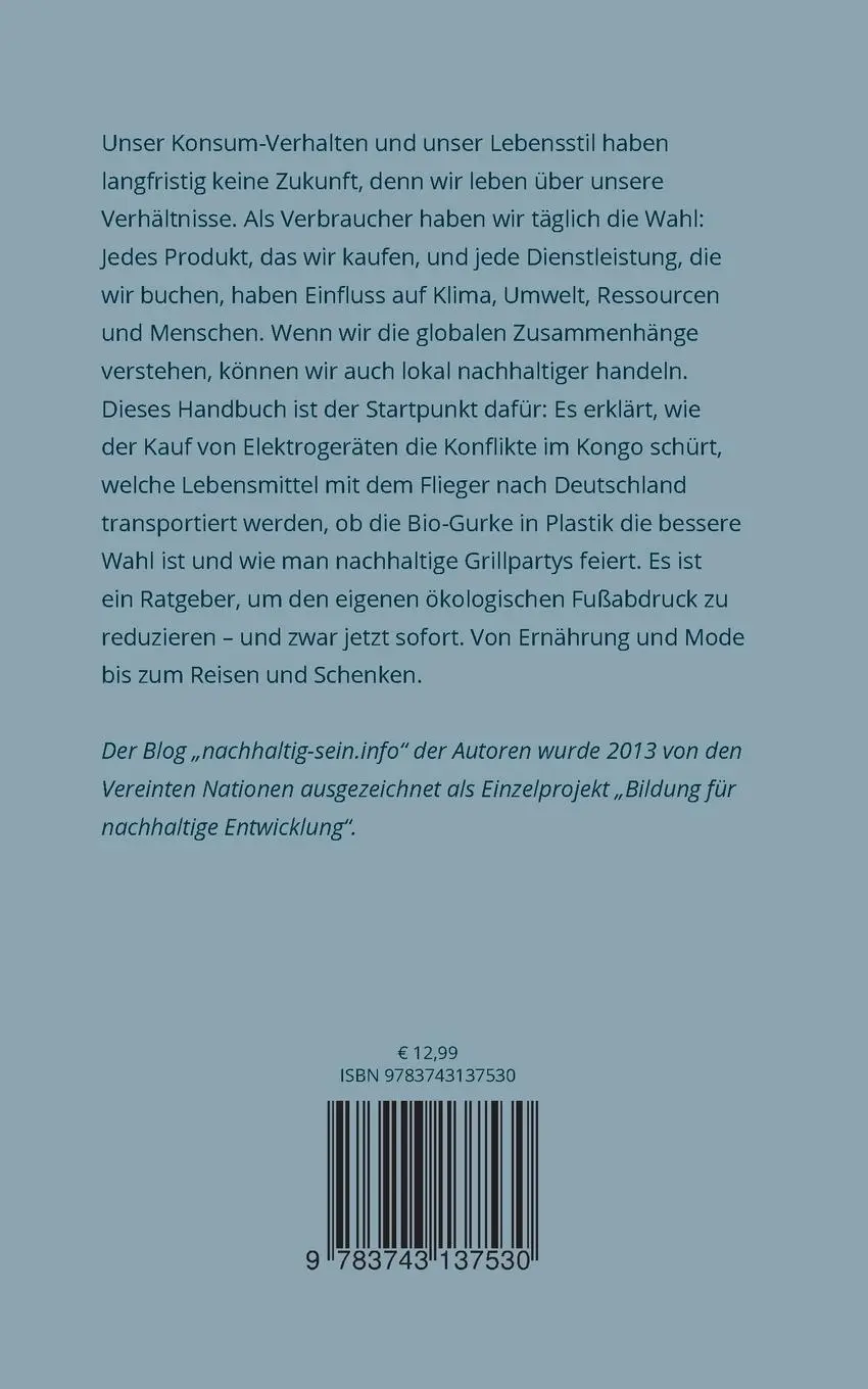 Rückseite: 9783743137530 | Dein Weg zur Nachhaltigkeit | 350 praktische Tipps für den Alltag