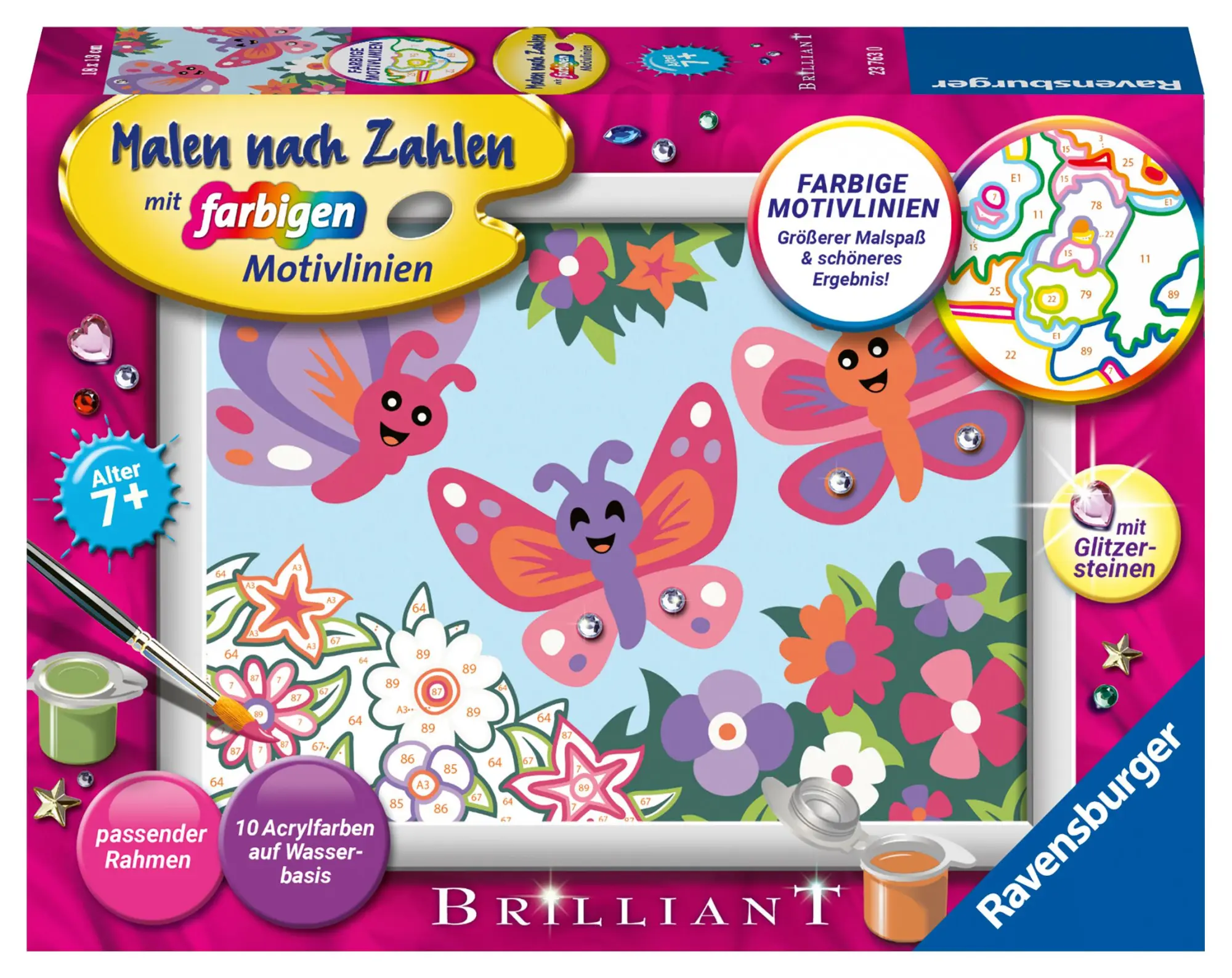 Cover: 4005556237630 | CreArt, Malen nach Zahlen Kinder - Fröhliche Schmetterlinge | Spiel