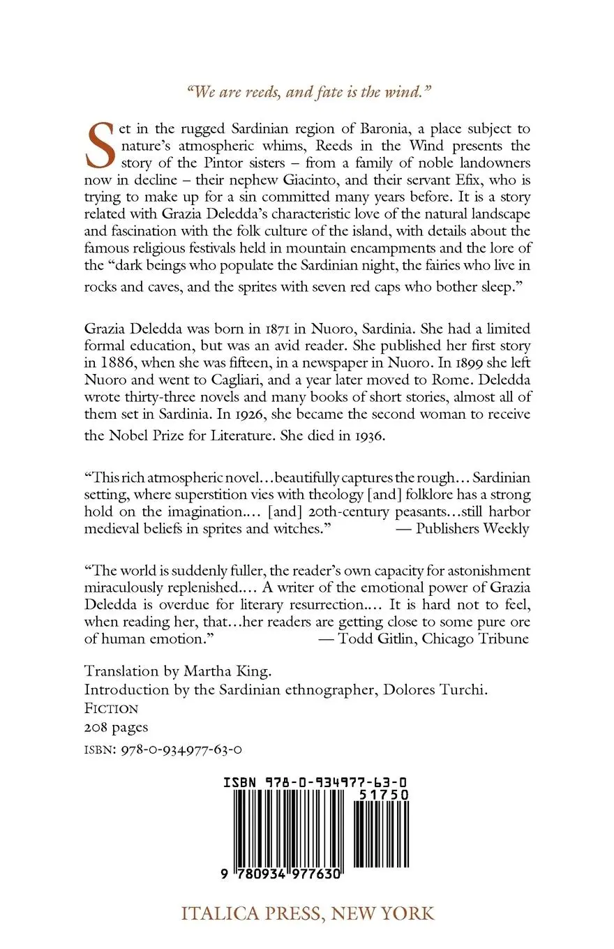 Rückseite: 9780934977630 | Reeds in the Wind | Grazia Deledda | Taschenbuch | Englisch | 2009