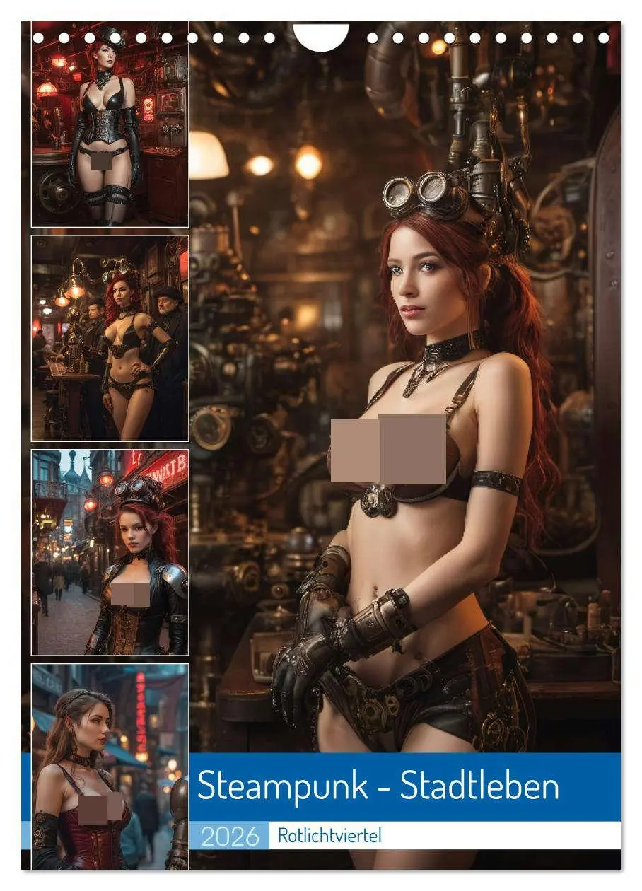 Cover: 9783516277630 | Steampunk - Stadtleben - Rotlichtviertel (Wandkalender 2026 DIN A4...