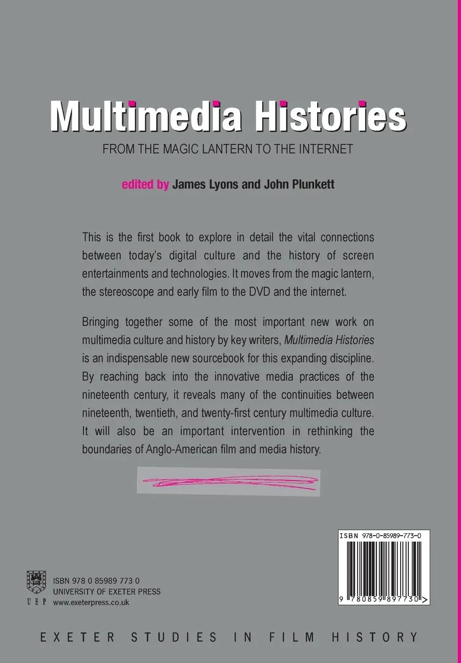 Rückseite: 9780859897730 | Multimedia Histories | From Magic Lanterns to Internet | Lyons (u. a.)