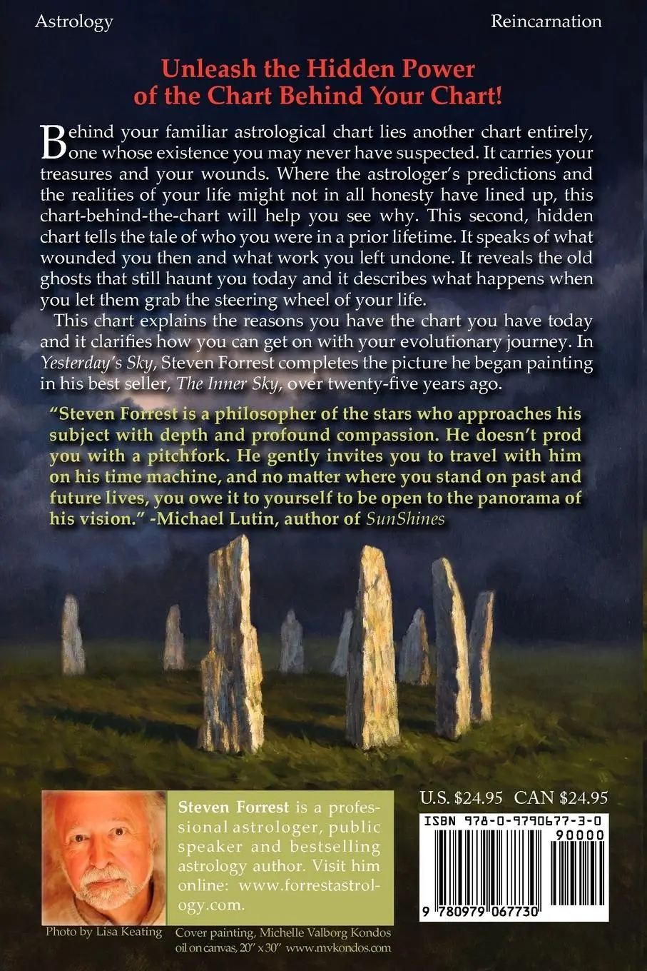 Rückseite: 9780979067730 | Yesterday's Sky | Astrology and Reincarnation | Steven Forrest | Buch