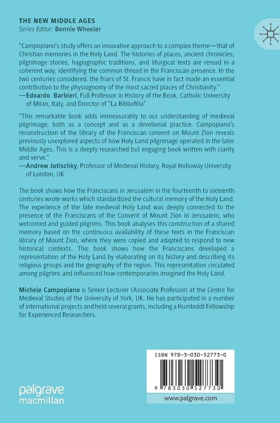 Rückseite: 9783030527730 | Writing the Holy Land | Michele Campopiano | Buch | xvii | Englisch