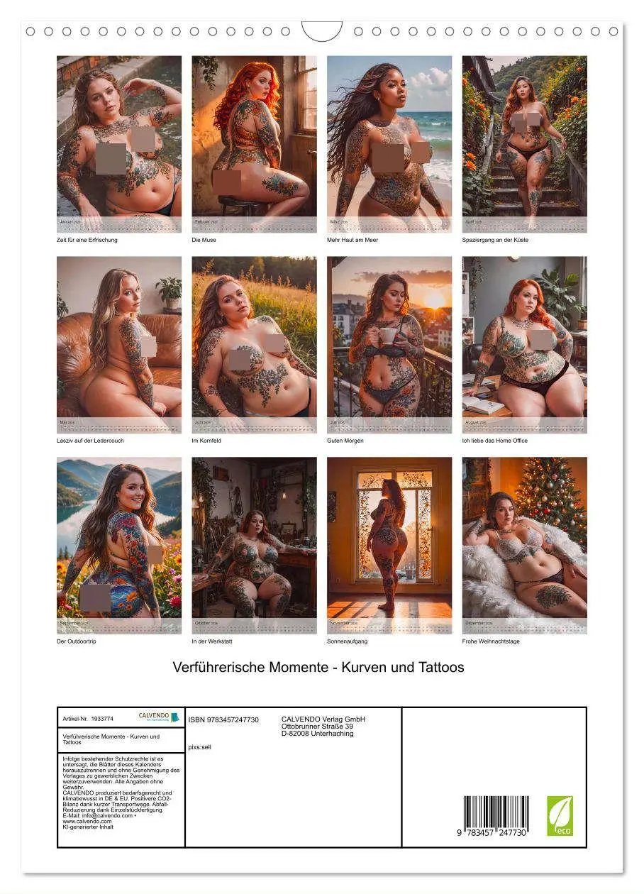 Bild: 9783457247730 | Verführerische Momente - Kurven und Tattoos (Wandkalender 2026 DIN...
