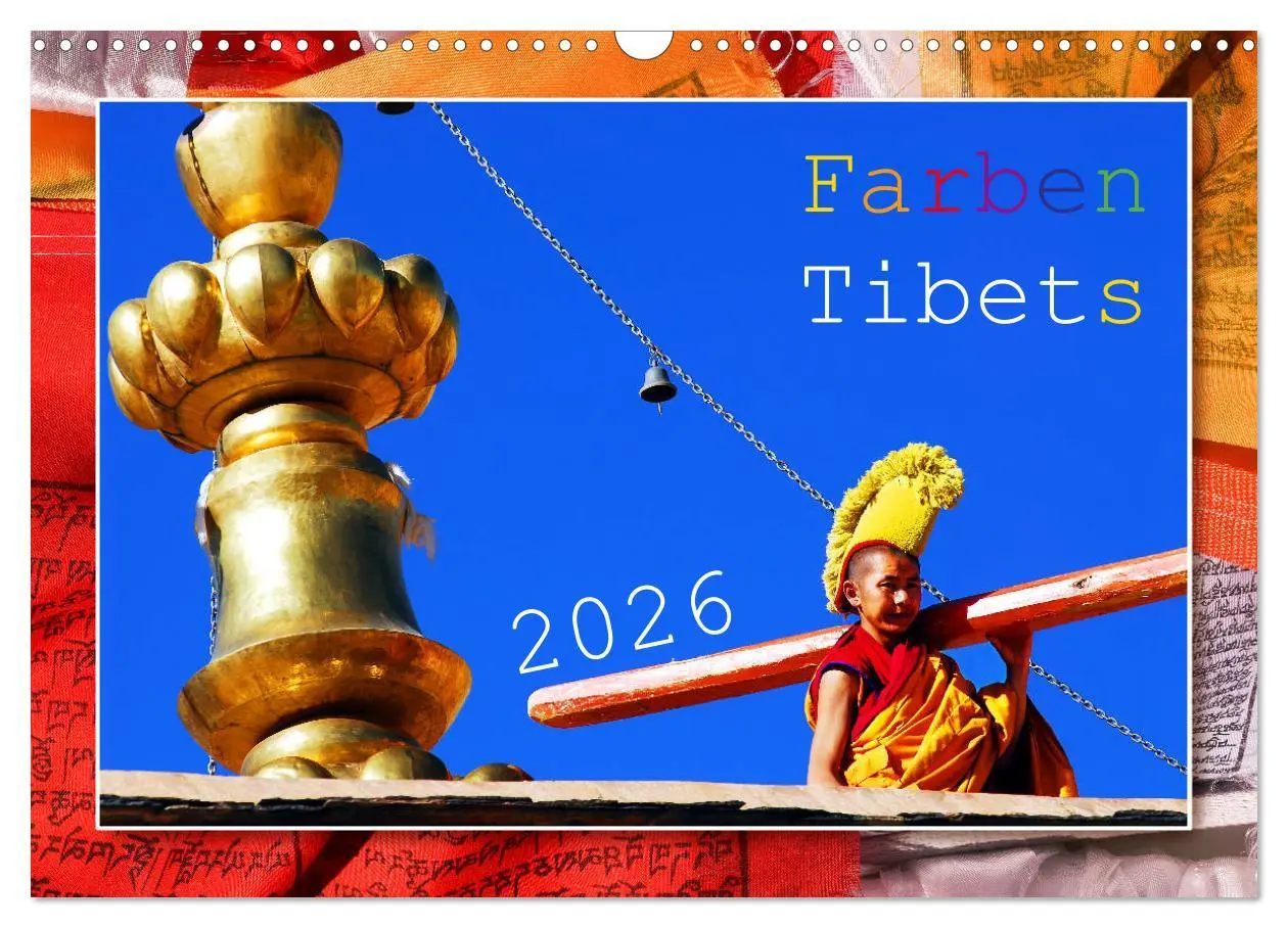 Cover: 9783457797730 | Farben Tibets (Wandkalender 2026 DIN A3 quer), CALVENDO Monatskalender