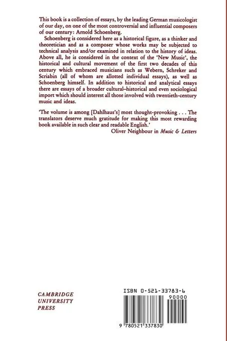 Rückseite: 9780521337830 | Schoenberg and the New Music | Taschenbuch | Englisch | 1989