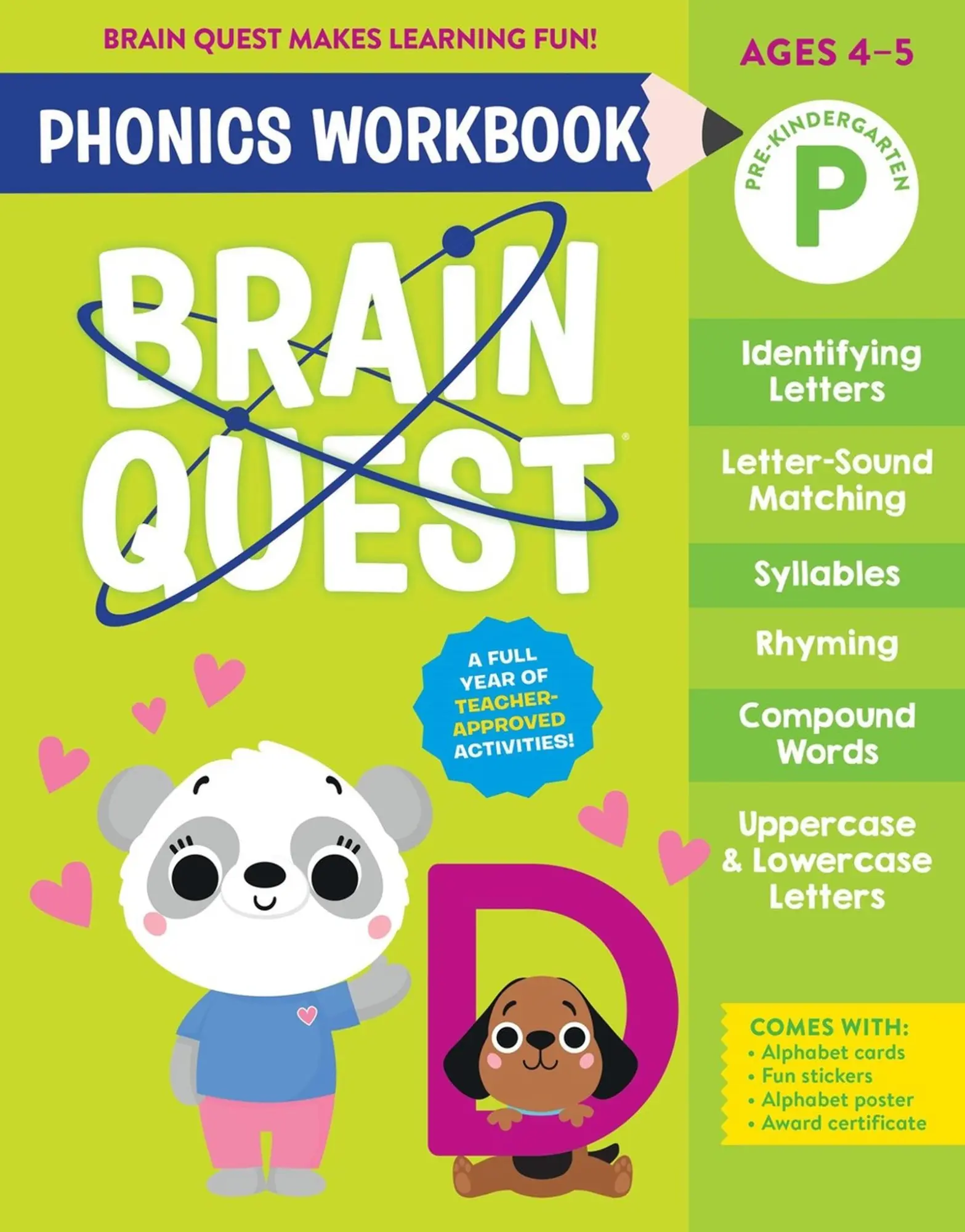Cover: 9781523527830 | Brain Quest Phonics Workbook: Pre-Kindergarten | Workman Publishing