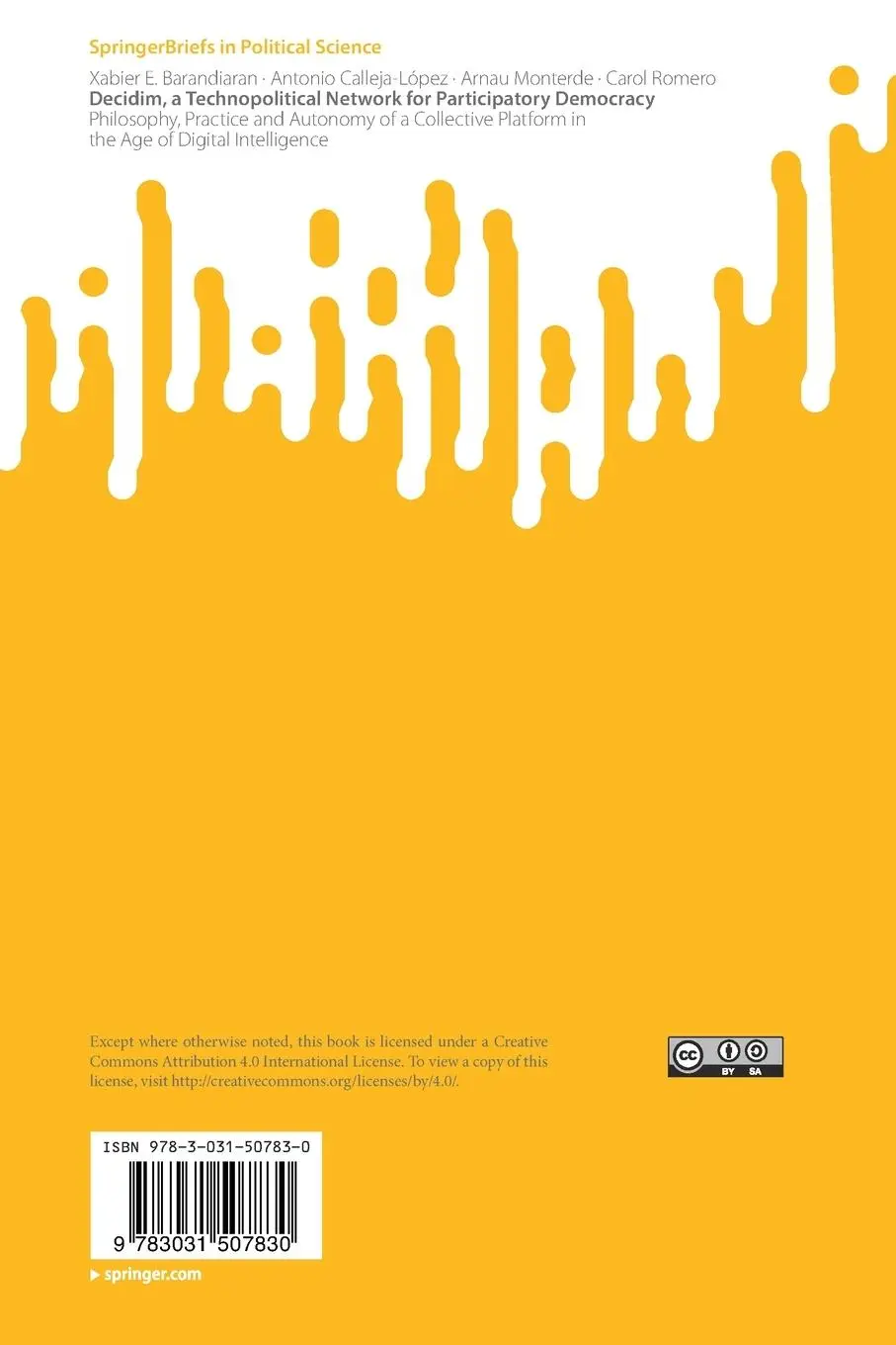 Rückseite: 9783031507830 | Decidim, a Technopolitical Network for Participatory Democracy | Buch
