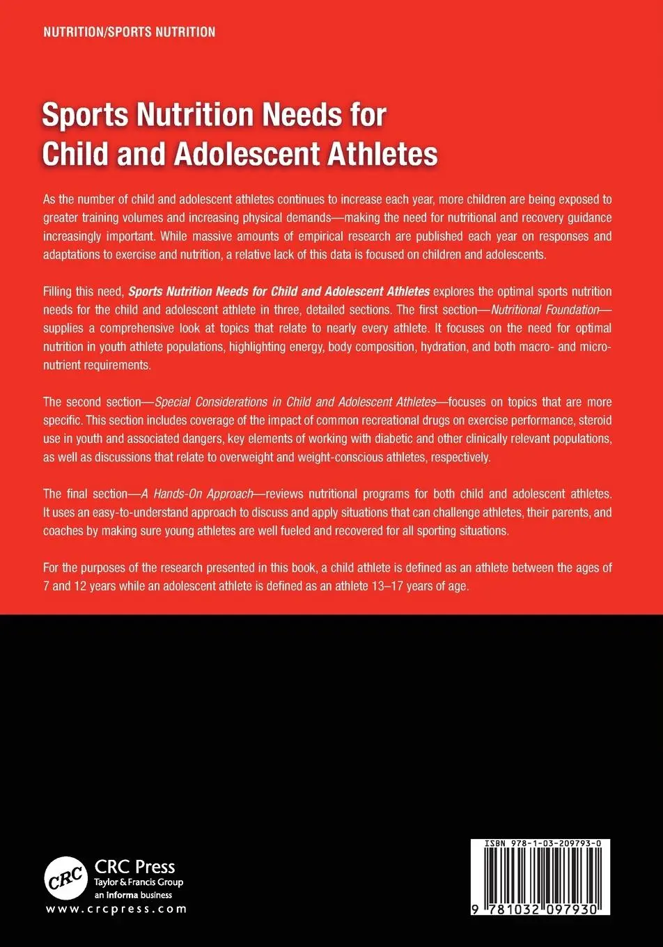 Rückseite: 9781032097930 | Sports Nutrition Needs for Child and Adolescent Athletes | Taschenbuch