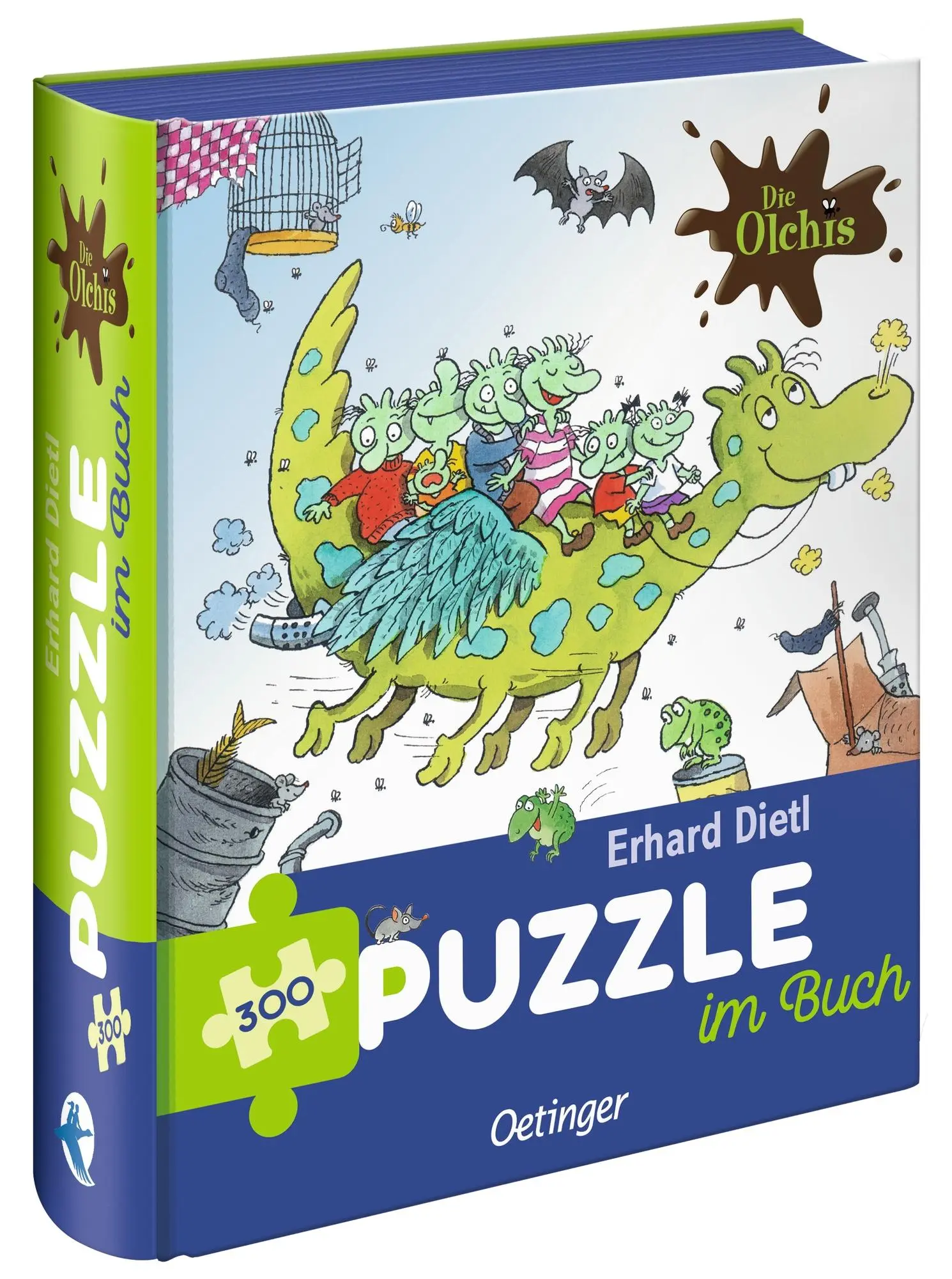 Cover: 4260512188030 | Die Olchis. Puzzle im Buch. Feuerstuhl. 300 Teile, Format 48 x 34 cm