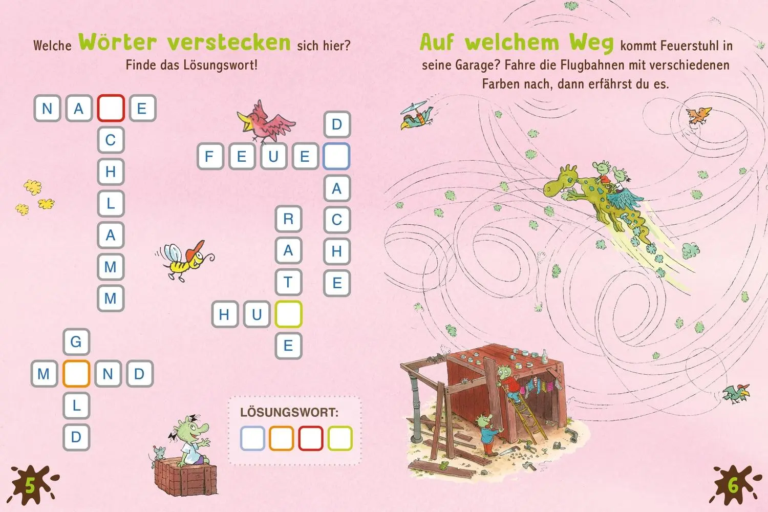 Bild: 4260512188030 | Die Olchis. Puzzle im Buch. Feuerstuhl. 300 Teile, Format 48 x 34 cm
