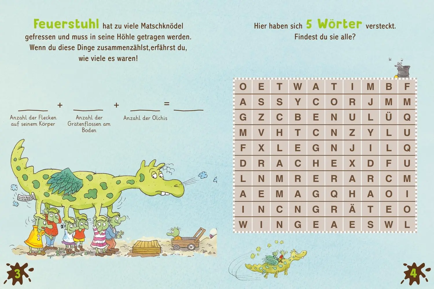 Bild: 4260512188030 | Die Olchis. Puzzle im Buch. Feuerstuhl. 300 Teile, Format 48 x 34 cm