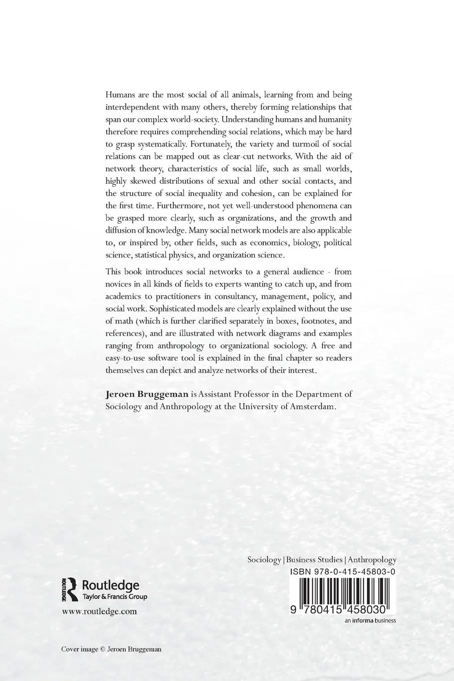 Rückseite: 9780415458030 | Social Networks | An Introduction | Jeroen Bruggeman | Taschenbuch