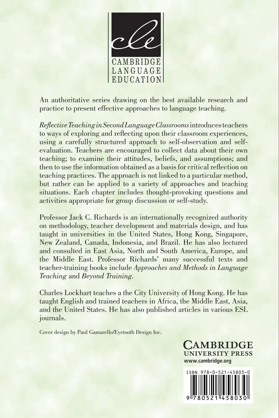 Rückseite: 9780521458030 | Reflective Teaching in Second Language Classrooms | Lockhart (u. a.)