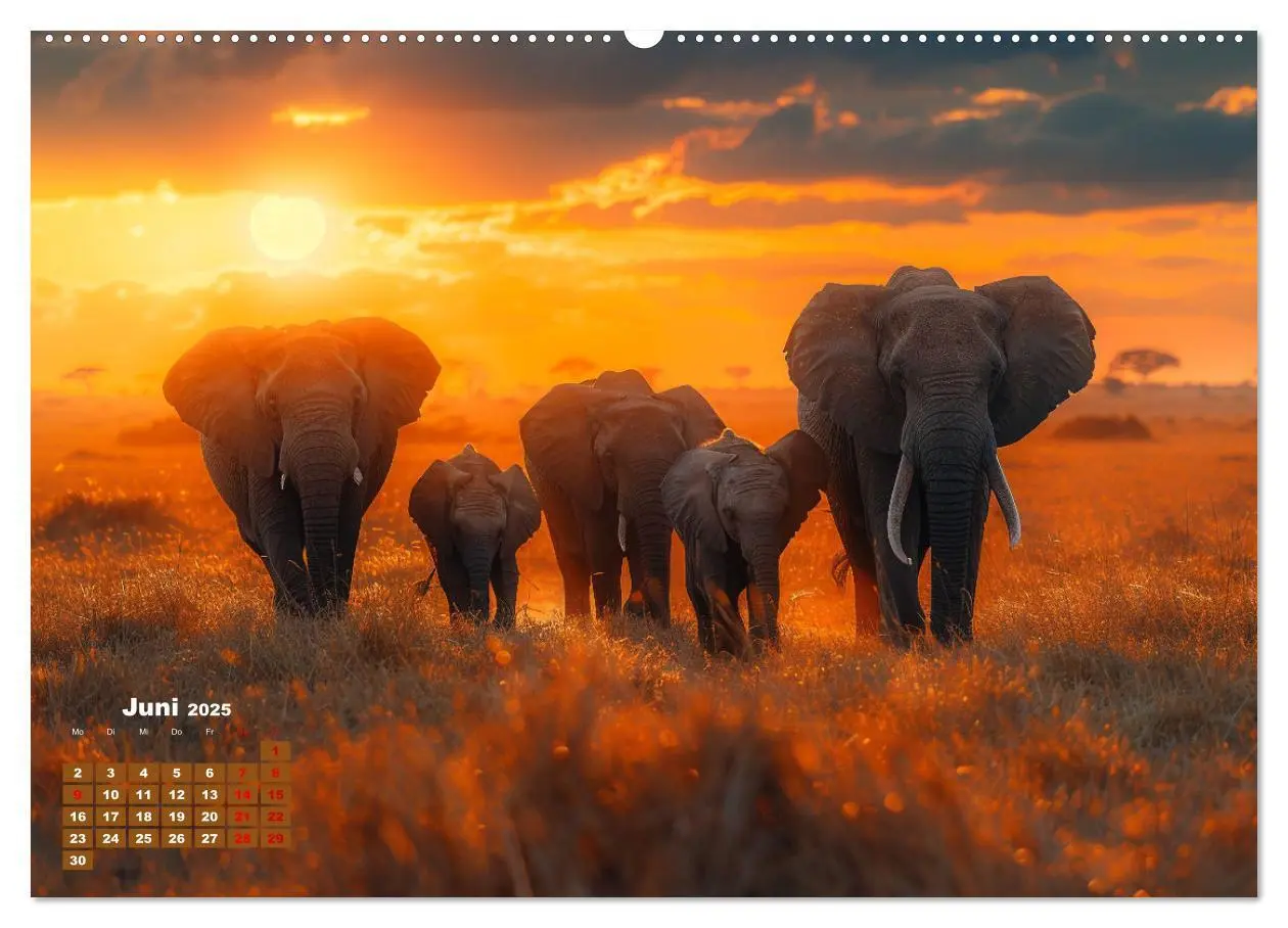 Bild: 9783383798030 | Liebenswerte Elefanten (Wandkalender 2025 DIN A2 quer), CALVENDO...