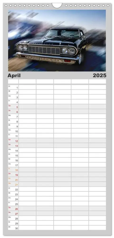 Bild: 9783457118030 | Familienplaner 2025 - American Classic Cars mit 5 Spalten...