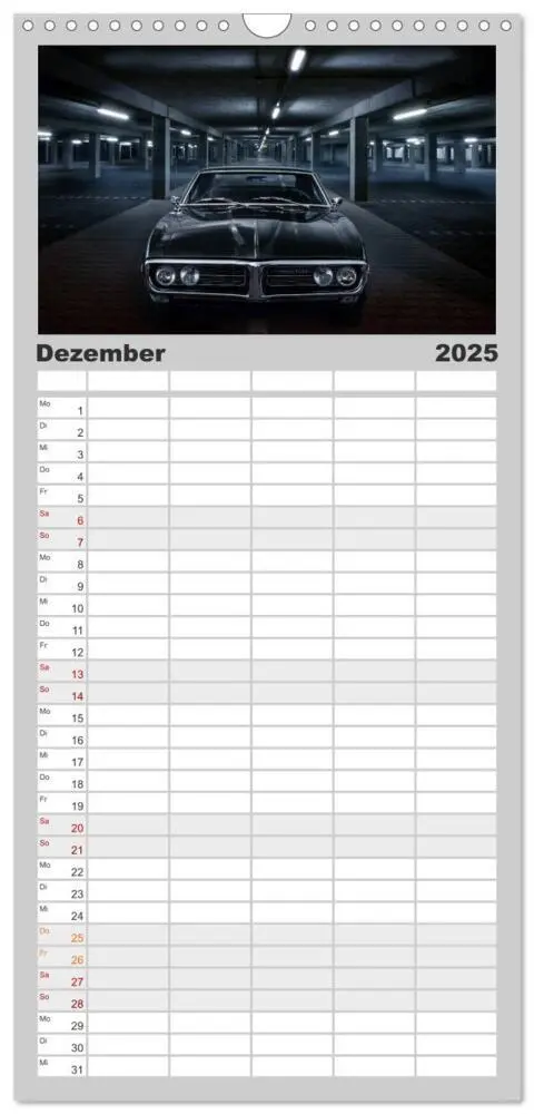 Bild: 9783457118030 | Familienplaner 2025 - American Classic Cars mit 5 Spalten...