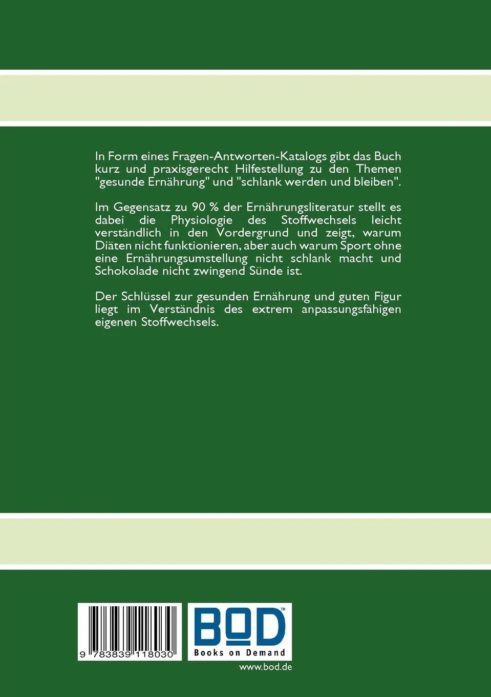 Rückseite: 9783839118030 | Iss Dich schlank! | Andreas Wähnert | Taschenbuch | 104 S. | Deutsch