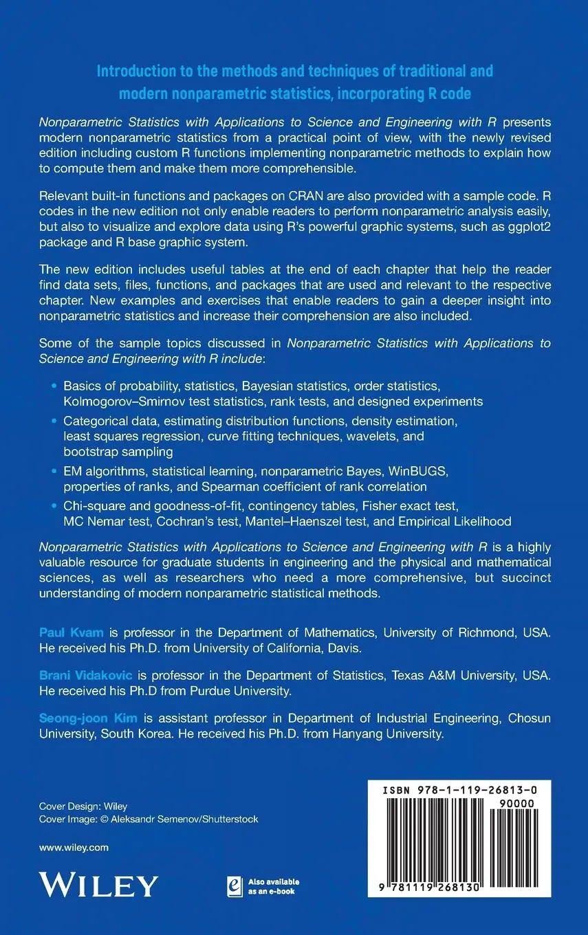 Rückseite: 9781119268130 | Nonparametric Statistics with Applications to Science and...