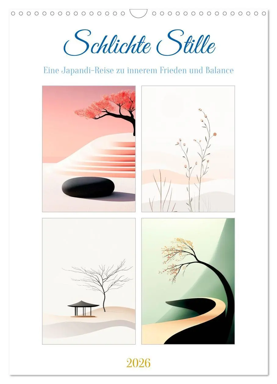 Cover: 9783457278130 | Schlichte Stille (Wandkalender 2026 DIN A3 hoch), CALVENDO...