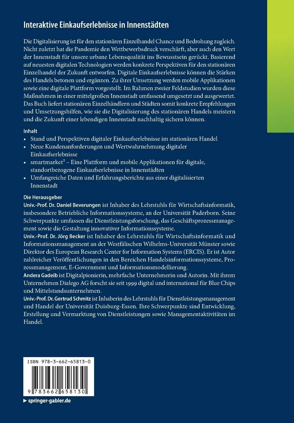 Rückseite: 9783662658130 | Interaktive Einkaufserlebnisse in Innenstädten | Beverungen (u. a.)