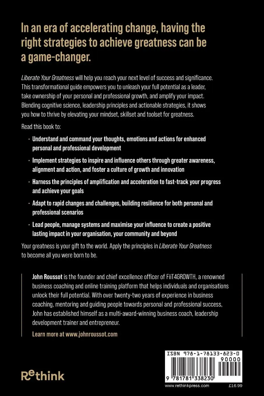 Rückseite: 9781781338230 | Liberate Your Greatness | John Roussot | Taschenbuch | Englisch | 2023