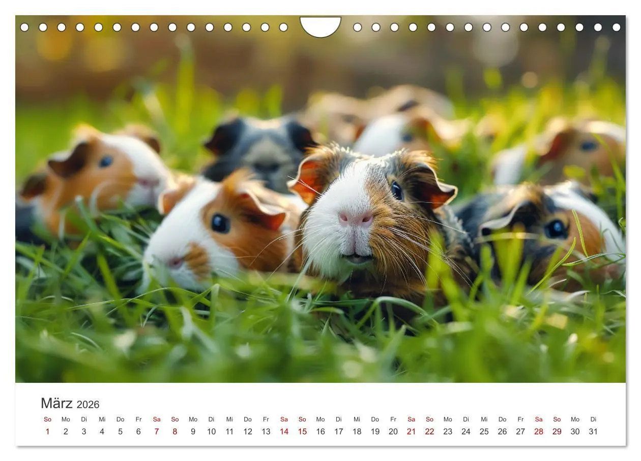 Bild: 9783457338230 | Wuschelbande - Ein Jahr voller Meerschweinchen (Wandkalender 2026...