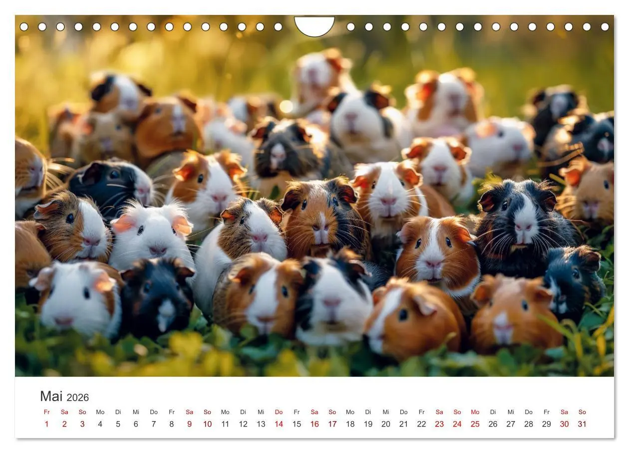 Bild: 9783457338230 | Wuschelbande - Ein Jahr voller Meerschweinchen (Wandkalender 2026...