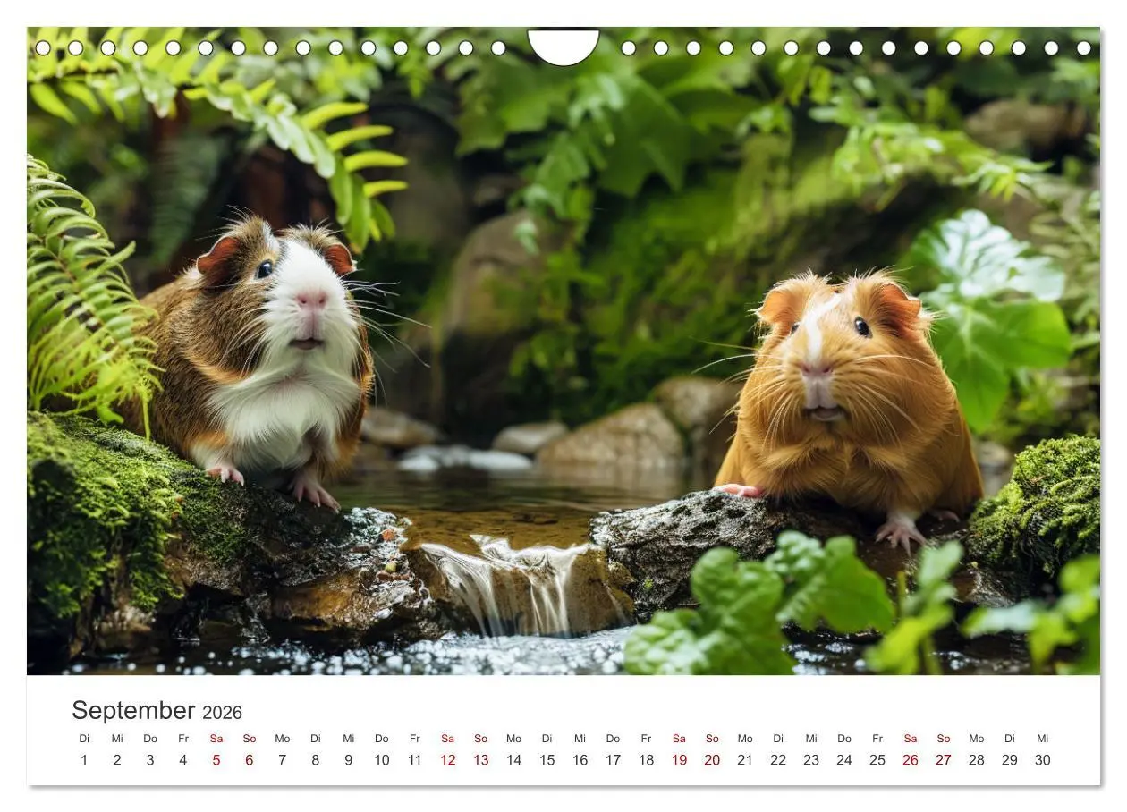 Bild: 9783457338230 | Wuschelbande - Ein Jahr voller Meerschweinchen (Wandkalender 2026...