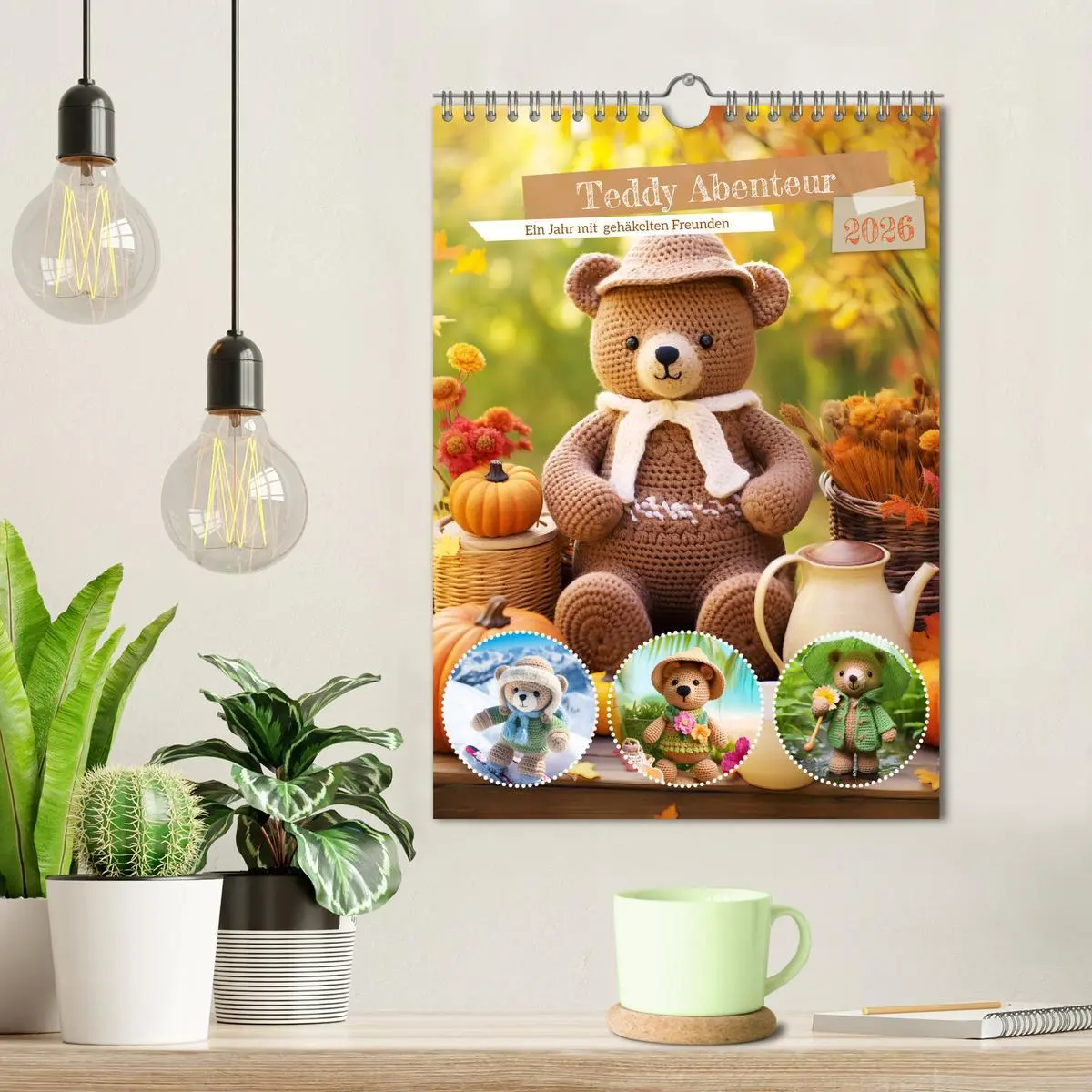 Bild: 9783516288230 | Teddy Abenteur - Ein Jahr mit gehäkelten Freunden (Wandkalender...