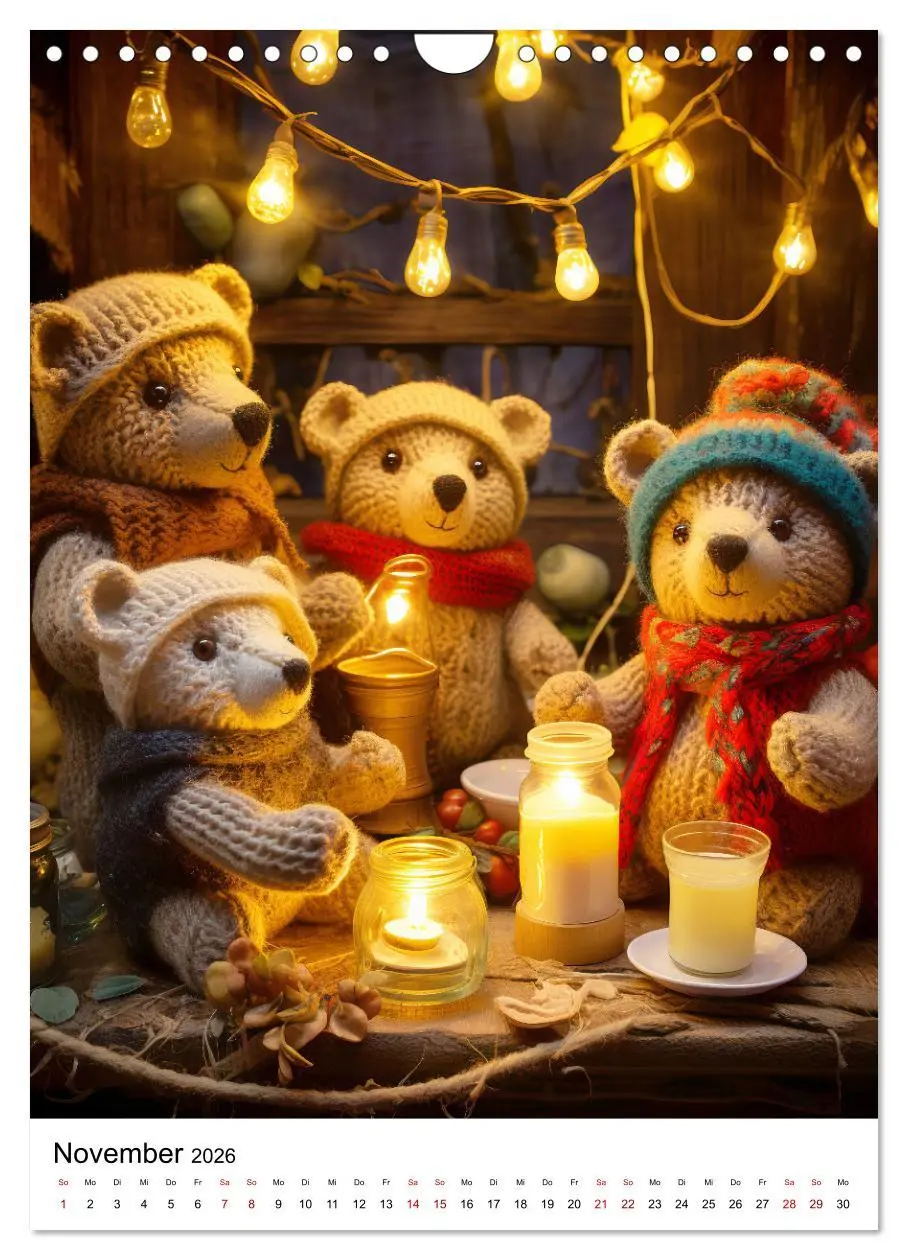 Bild: 9783516288230 | Teddy Abenteur - Ein Jahr mit gehäkelten Freunden (Wandkalender...