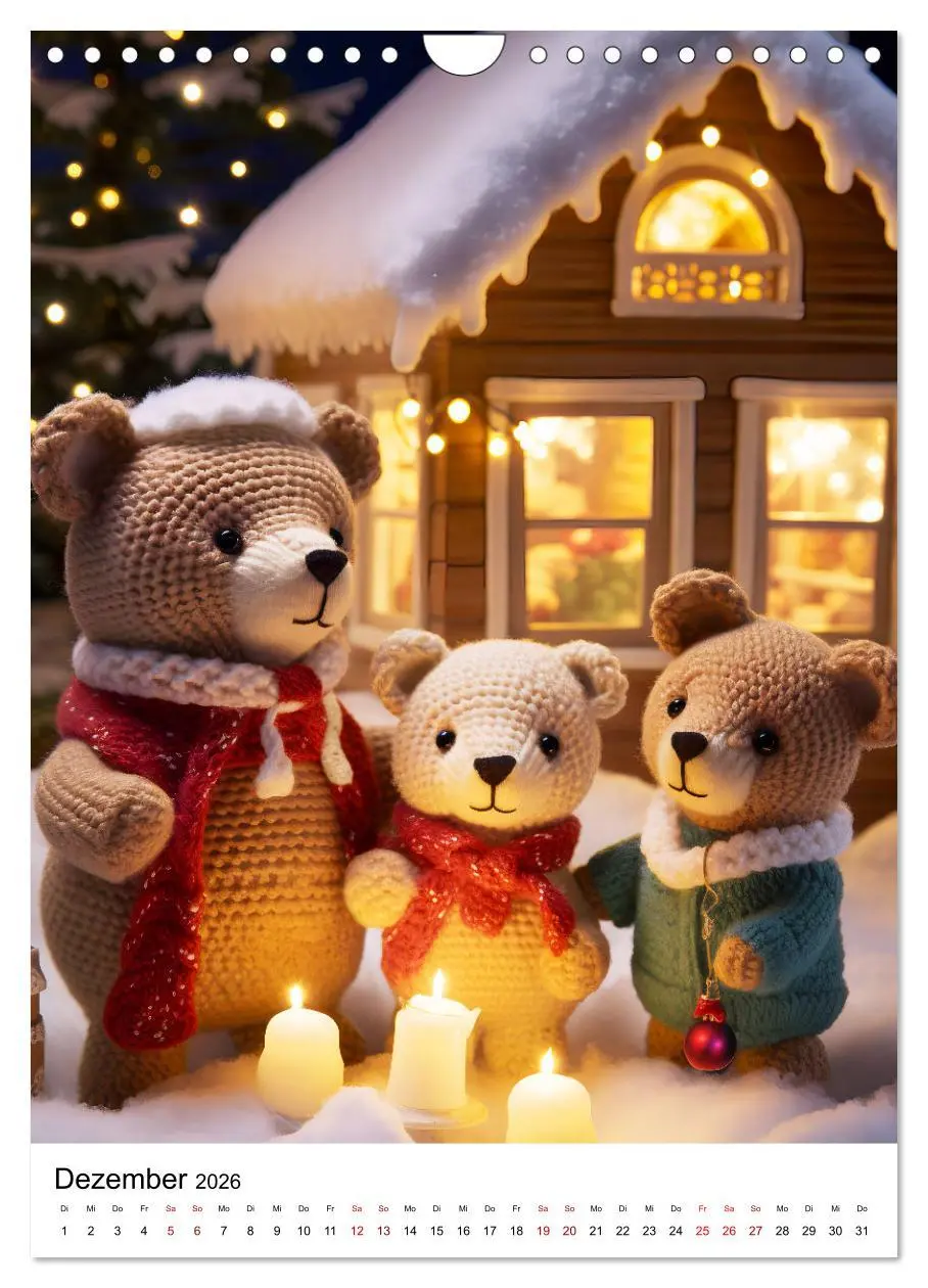 Bild: 9783516288230 | Teddy Abenteur - Ein Jahr mit gehäkelten Freunden (Wandkalender...
