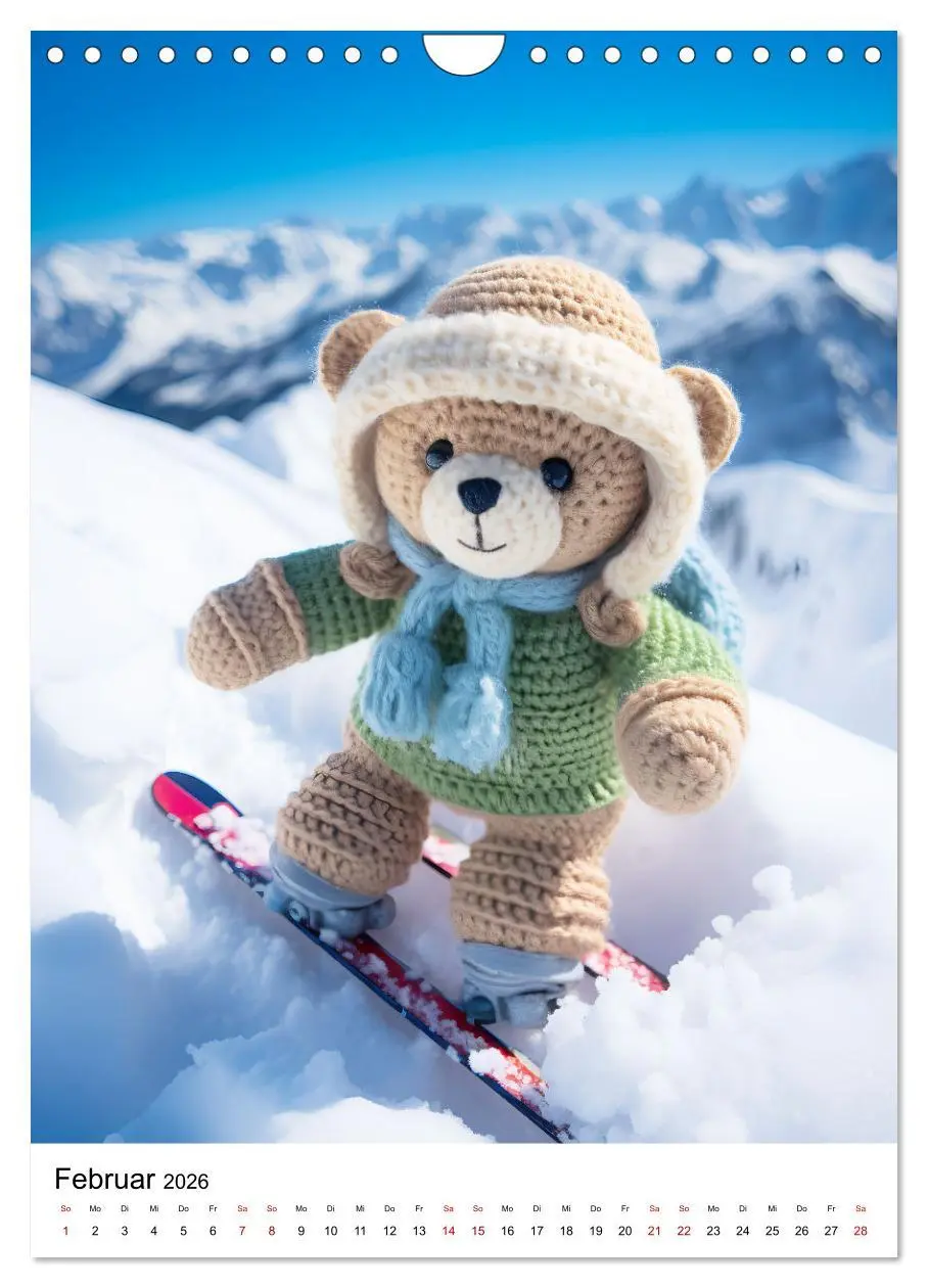 Bild: 9783516288230 | Teddy Abenteur - Ein Jahr mit gehäkelten Freunden (Wandkalender...
