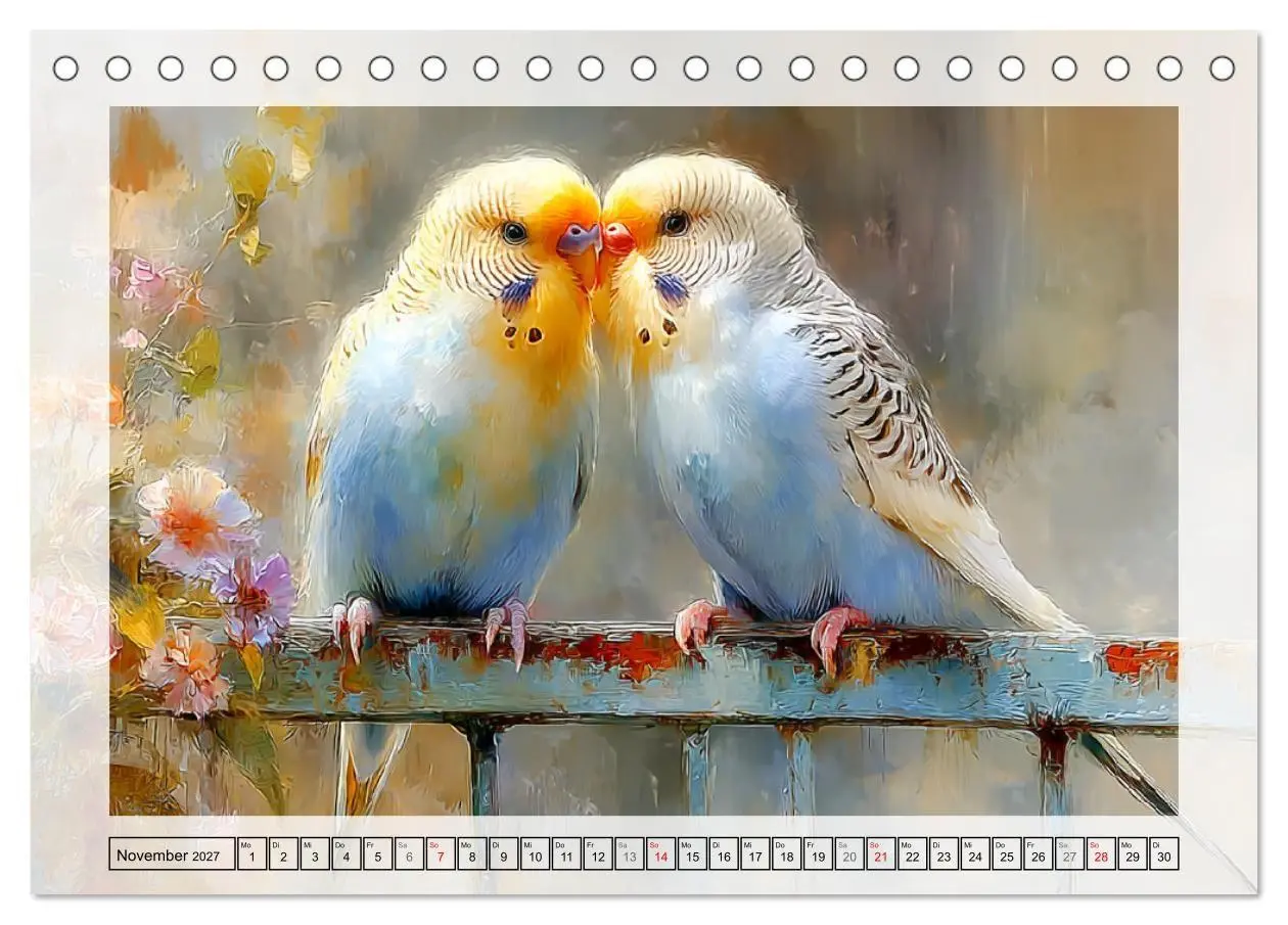 Bild: 9783516808230 | Wellensittiche. Fröhliche Seelen auf der Terrasse (Tischkalender...
