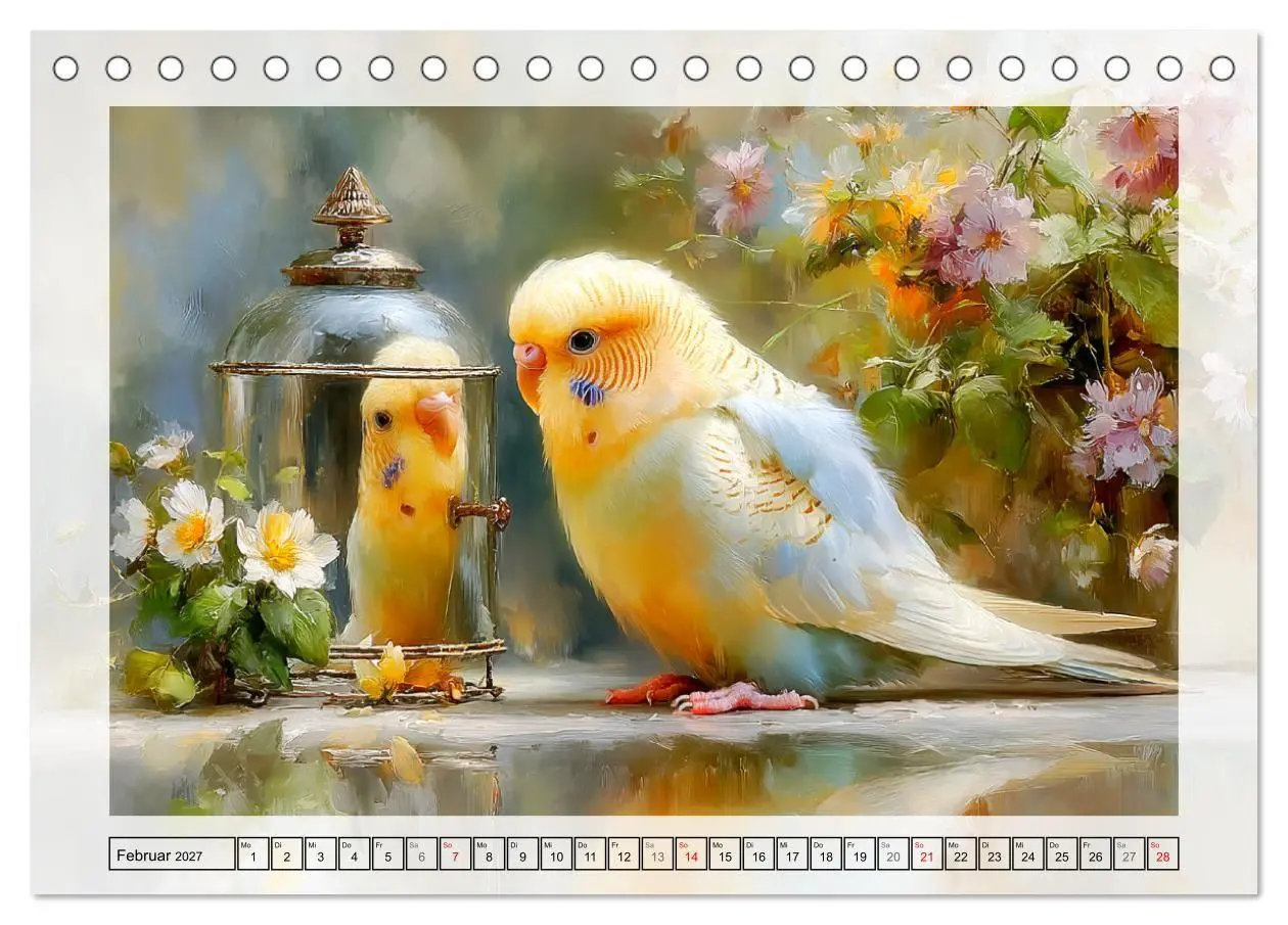 Bild: 9783516808230 | Wellensittiche. Fröhliche Seelen auf der Terrasse (Tischkalender...