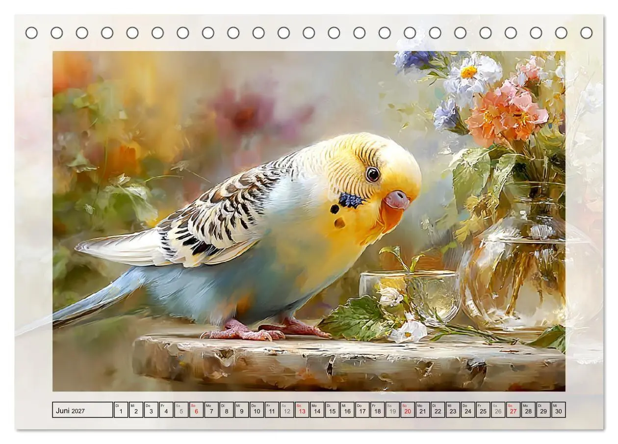 Bild: 9783516808230 | Wellensittiche. Fröhliche Seelen auf der Terrasse (Tischkalender...