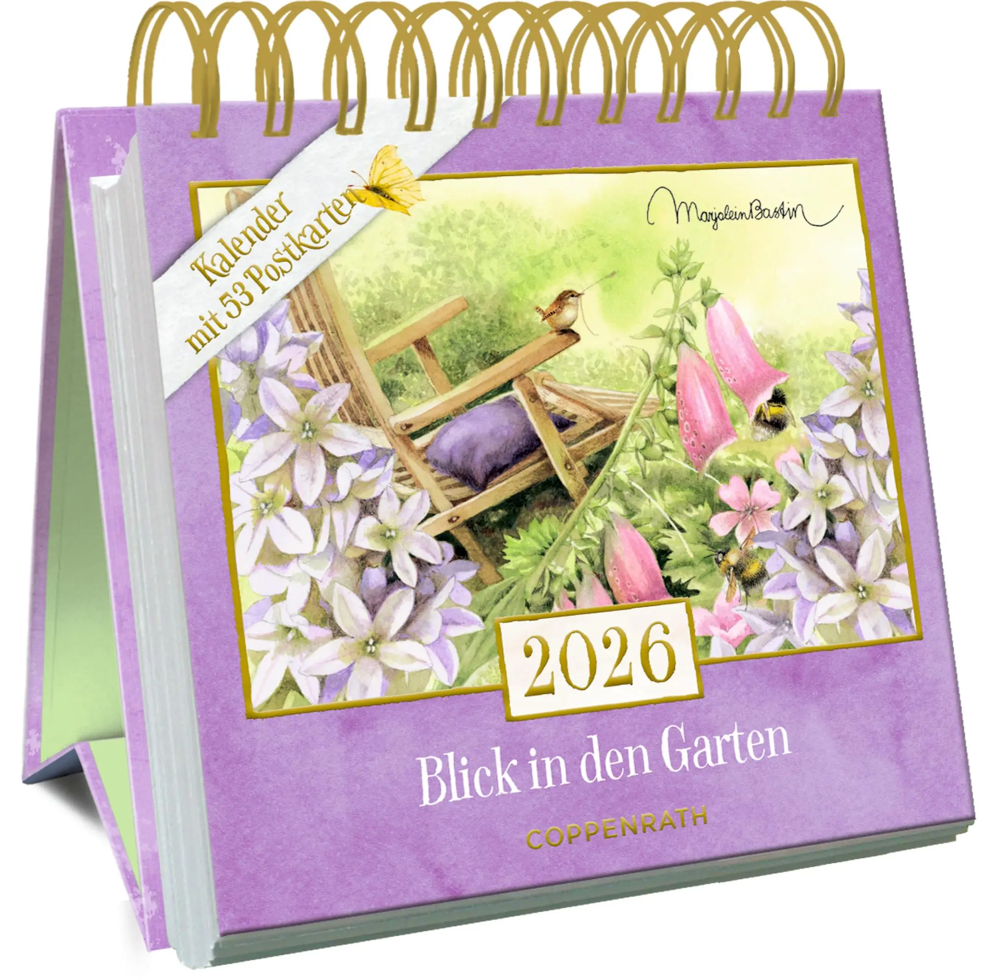 Cover: 4050003958330 | Kalender mit 53 Postkarten 2026 - Blick in den Garten | Bastin | 53 S.